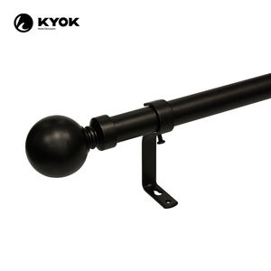 Tringle à rideaux KYOK 2026 <span class=keywords><strong>RTS</strong></span>, style simple, en métal noir, embouts en fer, extensible - Product Image 2