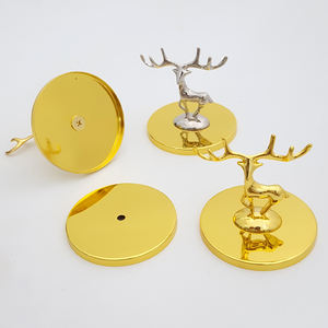 زخارف فاخرة ذهبية معدنية مزخرفة مخصصة لأغطية الجرار المستديرة - Product Image 2