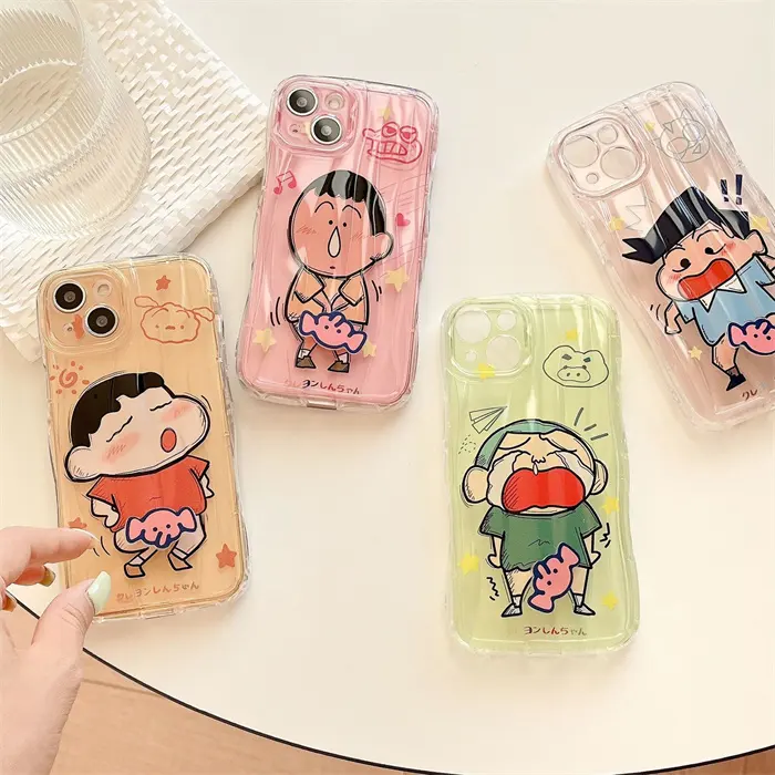 Funda de teléfono Crayon Shin Chan para iPhone 11 12 13 14 Pro Max, funda de parachoques ultrafina suave a prueba de golpes, funda de pareja bonita con rotación