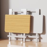 Table à manger pliante moderne en bambou et bois massif, mobilier de salle à manger, salon, usage domestique, petite table portable d'extérieur avec pieds en fer carrés