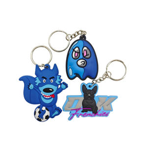 Porte-clés PVC personnalisé en caoutchouc souple 3D, en silicone et en chlorure de polyvinyle, pour merchandising d'anime et de convention, vente en gros - Product Image 4