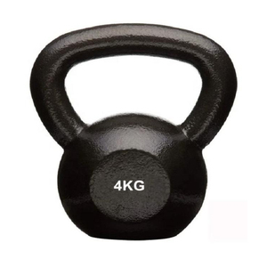 Solid Cast Iron Kettlebell Black Powder Coated <b>Strength</b> <b>Training</b> Weight for Home Gym Fitness Functional Workout and Exercise - Product Image 2