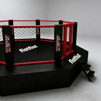 Octogone de MMA officiel, cage de boxe, construction en acier et cuir PVC, haute qualité, durable, antidérapant, surface autoportante