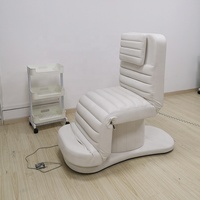 Meubles de salon de beauté blancs en cuir, lit de spa facial électrique, lit de massage moderne, table de massage avec 3 moteurs