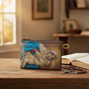 Iconography-monedero tejido con diseño de la Virgen María y Jesús, regalo Católico - Product Image 3