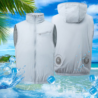 Vêtements de travail d'été, veste de refroidissement 5-24v DC, veste climatisée, résistante aux UV, ventilateur de refroidissement AC sans balais, gilet de refroidissement