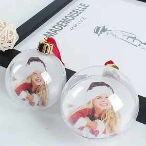Adornos navideños acrílicos de plástico para interiores y exteriores, adornos navideños transparentes en blanco DIY