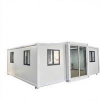 Maison conteneur extensible de 30 pieds à double aile, chambre d'hôtel préfabriquée, cabine modulaire pour hôtels, complexes hôteliers et motels