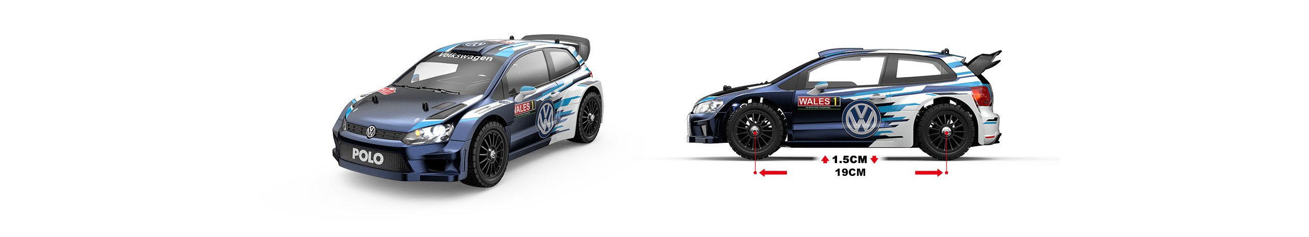 HOSHI MJX 14304 Volkswagen Polo R WRC RC Car 1/14 Scale - Remote