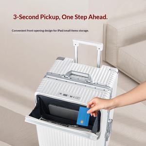 Valise multifonctionnelle à ouverture frontale en polycarbonate, grande capacité de 30 pouces ; Valise de voyage à roulettes de 20 pouces avec serrure TSA universelle - Product Image 3