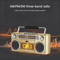 Boombox Cassette Player Recorder Radio AM FM SW avec Batterie Intégrée Personnalisée en Usine, Convertisseur BT USB TF MP3, Double Haut-Parleur 5W, Extérieur