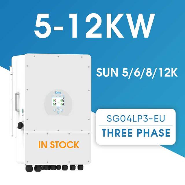 Solar Hybrid Inverter 5Kw 6Kw 8Kw 10Kw 12Kw 15Kw 20Kw 25Kw Three Phase 2 MPPT HV Battery Supported SUN-6K-SG04LP3-EU