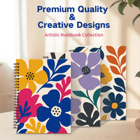 Carnet spirale A5 artistique à motifs floraux, journal personnalisable, agenda, papeterie, fournitures scolaires, vente en gros, bloc-notes, ensemble de carnets, cadeau