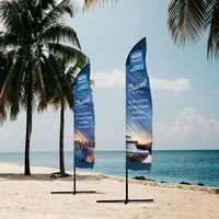 Drapeaux de plage personnalisés de haute qualité, drapeaux en polyester à plumes et drapeaux en forme de larme pour la publicité extérieure