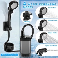 Pompe de douche de camping portable rechargeable avec affichage LED et contrôle de la température – Système de lavage extérieur écologique