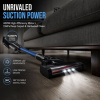 Aspirateur vertical silencieux 2-en-1 avec cordon, anti-allergène, pour poils d'animaux, pour tapis