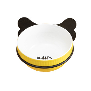 Ceramic <b>Cat</b> Bowl Yellow Round Hanging Pet <b>Feeder</b> For <b>Cats</b> Food And Water - Product Image 5