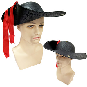 Accessoires de fête et de bal de promo : Chapeau triangulaire en cuir de marin Jack Sparrow, bijou de tête de pirate, thème Pirates des Caraïbes - Product Image 4