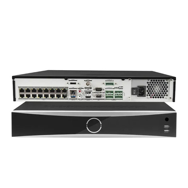 Stock DS-7732NXI-I4/16P/S Intelligent Analytics 32 Channels 1.5U 16 POE 16 TB AcuSense 4K H.265+ NVR with Facial Recognition