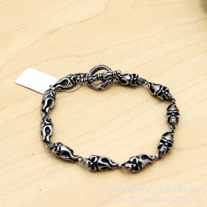 Pulsera de plata tibetana con diseño de calavera, joyería de moda unisex, diseño de esqueleto para hombres y mujeres, yunnique - Product Image 2