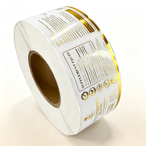 Bulk Custom Brand Name Hot Stamping Gold Foil <b>Printing</b> Adhesive Paper Logo Stickers <b>Label</b> - Product Image 1