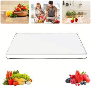 Kitchen Gadgets Non-Slip BPA-Free Food-Grade <b>Acrylic</b> Rectangle Cutting Board Counter Lip Bread Meat Veggies Fruits 17.5x13.5" - Product Image 1