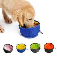 애완 동물 그릇 방수 여행 야외 휴대용 옥스포드 패브릭 접이식 애완 동물 개 물 그릇 청소 쉬운 개 그릇
