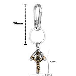 Porte-clés Viking en acier inoxydable avec pendentif lettre A, bijoux cadeau unisexe - Product Image 4