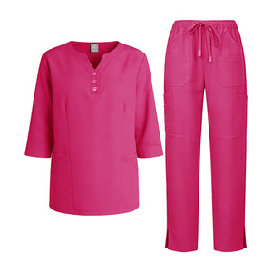 Unisex Elastic Long-Sleeved <b>Doctor</b> Scrub <b>Sets</b> Blouses Shirts for Beauty Salon Hospital Use In-Stock Hospital Uniforms Jinteng - Product Image 4