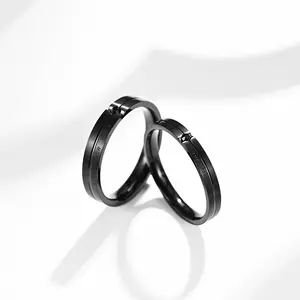 유럽과 미국 로맨틱 커플 다이아몬드 스테인레스 스틸 반지 사랑 영원한 커플 결혼 약혼 반지 선물 팔찌