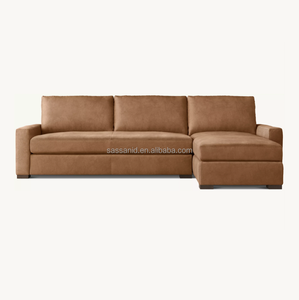 Sassanid OEM Modern Luxury Indoor Home Furniture Room Maxwell Leather <b>Sleeper</b> <b>Sofa</b>-Chaise Sectional - Product Image 6