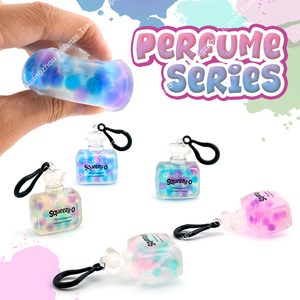 TPR Pull Crystal Sparkle Water Beads Fill Stretch Perfume Bottle Shape Creative Keychain Pendant Decoration Accessories - Product Image 1