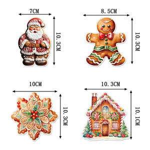 Paquete de 12 Adornos Navideños de Papel con Forma de Hombre de Jengibre, Calcomanías Decorativas para Navidad y Año Nuevo - Product Image 5