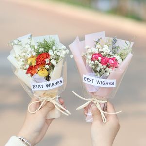 Bouquet di Fiori Secchi Naturali, <span class=keywords><strong>Rose</strong></span> Essiccate e Gypsophila, Regalo di Fiori Eterni per Matrimoni e San Valentino - Product Image 4