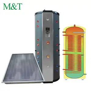 Calentador solar de agua de acero inoxidable, Caldera de 200 galones, 304/316-9kw, termosifón, 1,5