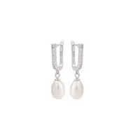 Pearl Earrings Hot Sale Luxury Wedding Freshwater Pearl Earrings 925 Silver
