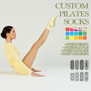 Calcetines de Pilates Bilu Personalizados Antideslizantes de Silicona hasta la Pantorrilla para Mujer, Calcetines Deportivos para Baile y Fitness en Interiores, Calcetines de Yoga que Absorben la Humedad - Product Image 1