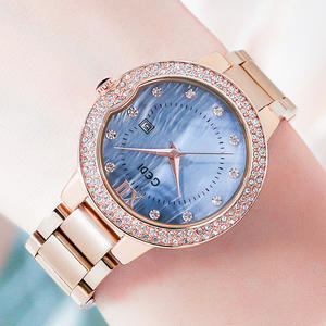 Reloj personalizado con correa de acero y esfera grande para mujer, versión coreana, reloj de cuarzo resistente al agua con tachuelas de diamantes a la moda - Product Image 3