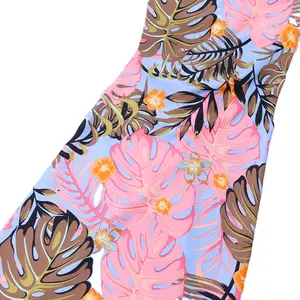 Polyester Mode bedruckten Stoff glatt gewebten Druck böhmischen Stil Blatt Kleid Hemd Stoff