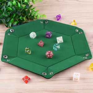 Boîte à dés hexagonale portable en cuir PU double couche, pliable, pour jeux de table D&D - Product Image 3