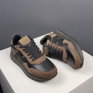 Chaussures de sport décontractées pour hommes - Chaussures de course légères pour le printemps - Tige en cuir véritable - Semelle extérieure en caoutchouc - Fermeture à lacets - Tendance - Product Image 2