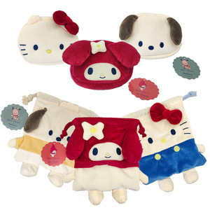 Kawaii Anime Sanrio peluş bozuk para cüzdanı KT melodi Pacha köpek İpli cep kozmetik çantası kızlar için saklama çantası oyuncaklar hediye