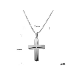 Stainless Steel <b>Cross</b> Pendant Men's Necklace Geometric Design Gift Jewelry 12065 - Product Image 4