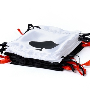 Sac cadeau promotionnel personnalisé avec logo, thème casino, pour fête, anniversaire à Las Vegas, jeu de poker, jetons de poker, <span class=keywords><strong>pochette</strong></span> en satin et velours avec cordon de serrage - Product Image 6