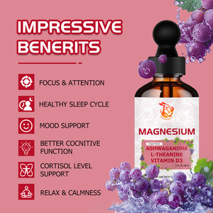 Private Label Magnesium Oral Liquid Drops Supplements with L-Theanine Ashwagandha Better Cognitive Function Dietary Supplements - Product Image 2