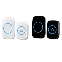 Sécurité à domicile bienvenue sonnette sans fil carillons intelligents sonnette de porte alarme lumière LED 60 chansons avec bouton tactile étanche sonnette de porte