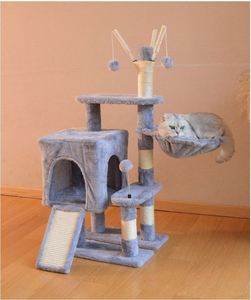 คิงฮอน ผู้ผลิตและขายส่ง ต้นไม้แมวแบบติดเพดานทันสมัย สีเทา คอนโดแมวทรงหอคอย - Product Image 6