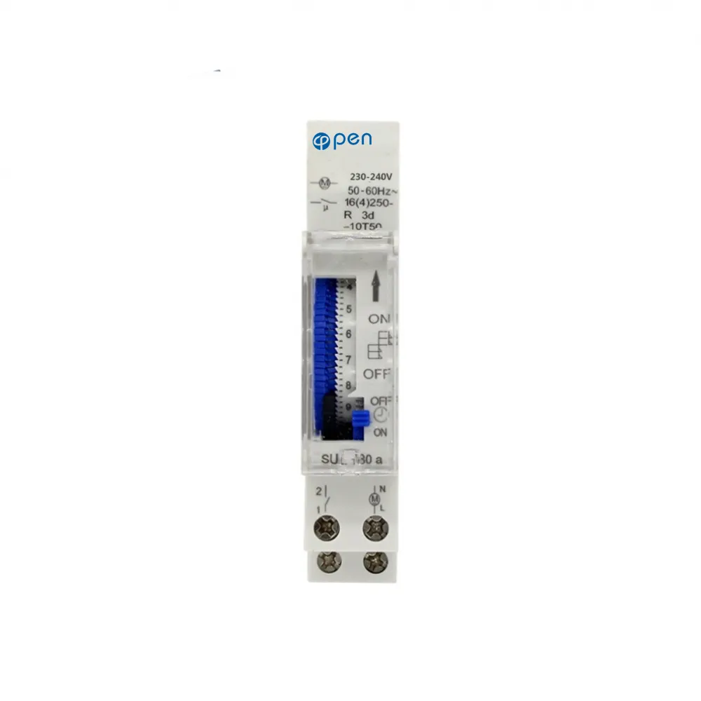 Interruptor de tiempo mecánico analógico, 24 horas, 110V/220-240VAC, carril DIN programable, SUL180a