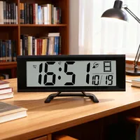 Grenzüberschreitender Digitaler Elektronischer LCD-Radiowecker mit Automatischer Zeitsynchronisation, Geräuschlosem Schlummermodus und Minimalistischem Design