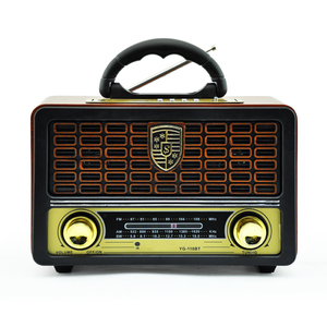 YG-<span class=keywords><strong>110BT</strong></span> YG110BT Yuegan Regalo de Navidad Radio FM Portátil Retro Reproductor de Música Inalámbrico de Madera Altavoz de Karaoke con Acabado de Madera - Product Image 1